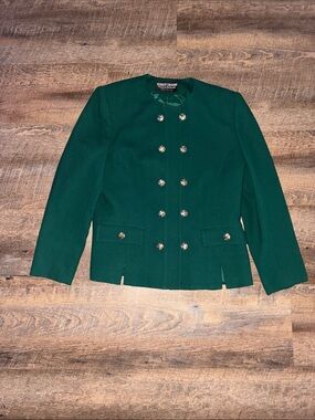 Robert Graham Emerald Green Double-Breasted Military-Style Blazer